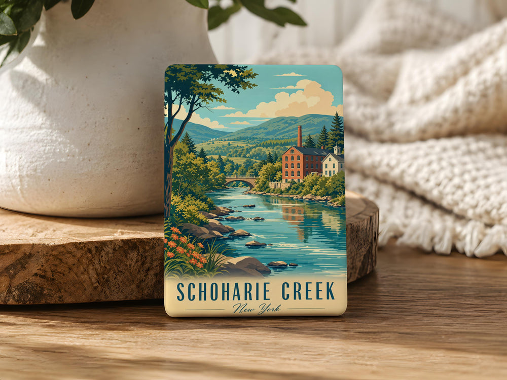 Schoharie Creek Fridge Magnet, Schoharie Creek New York Souvenir Magnet, Upstate NY Creek Nature Travel Keepsake Magnet