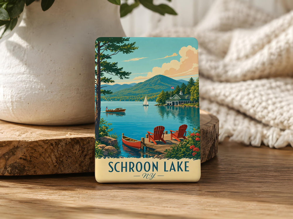 Schroon Lake NY Fridge Magnet, Adirondack Lake Souvenir Magnet, New York Travel Keepsake, Lake House Decor Magnet