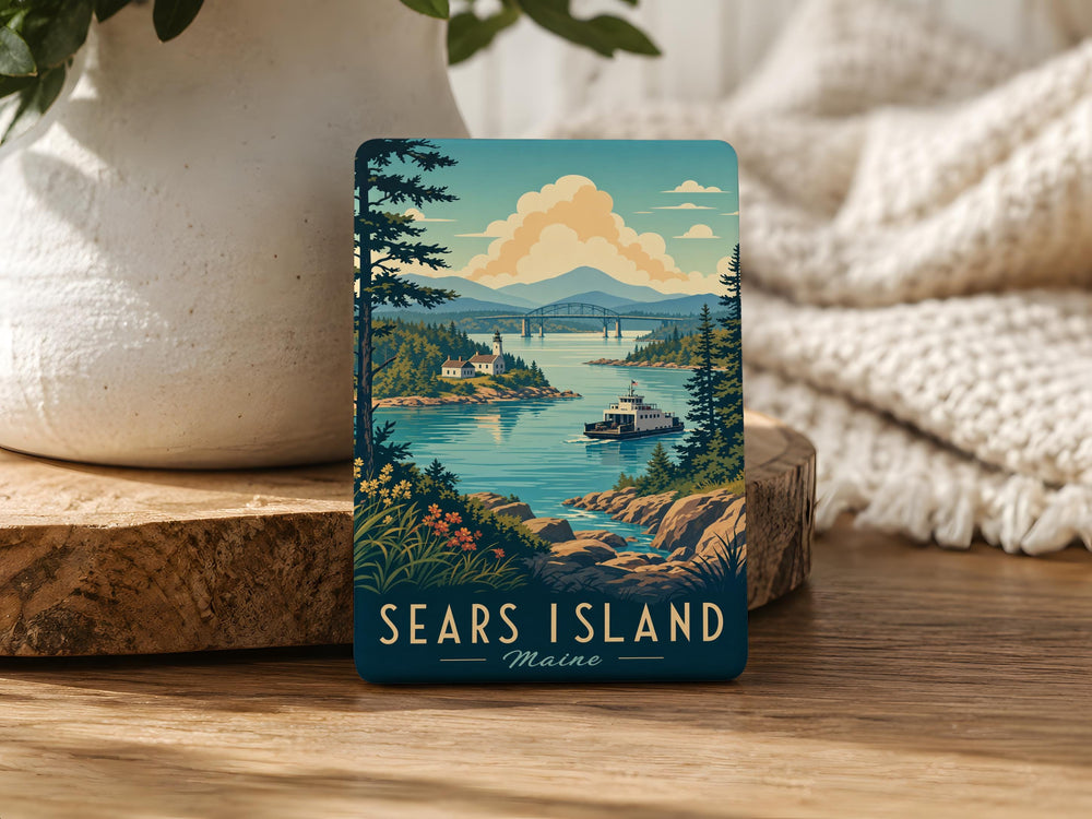 Sears Island Fridge Magnet, Maine Coastal Island Souvenir Magnet, Sears Island Maine Travel Keepsake Magnet