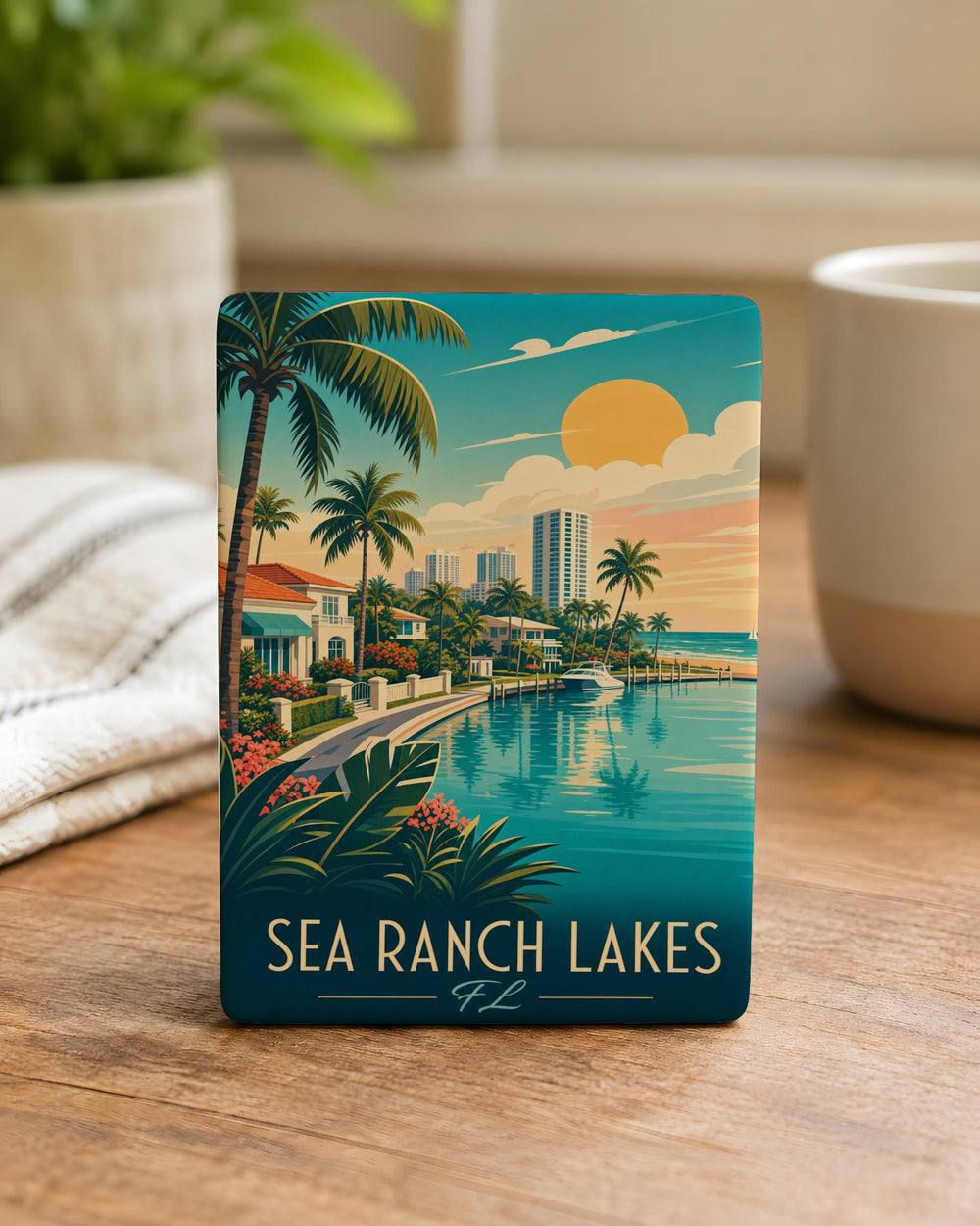 Sea Ranch Lakes FL Fridge Magnet, Florida Coastal Town Souvenir Magnet, Beach Community Travel Keepsake Magnet