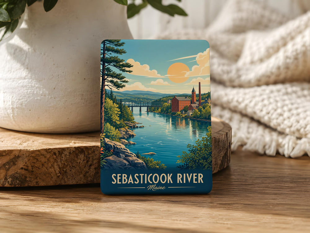 Sebasticook River Fridge Magnet, Maine River Souvenir, Sebasticook River Keepsake Magnet, Maine Travel Gift