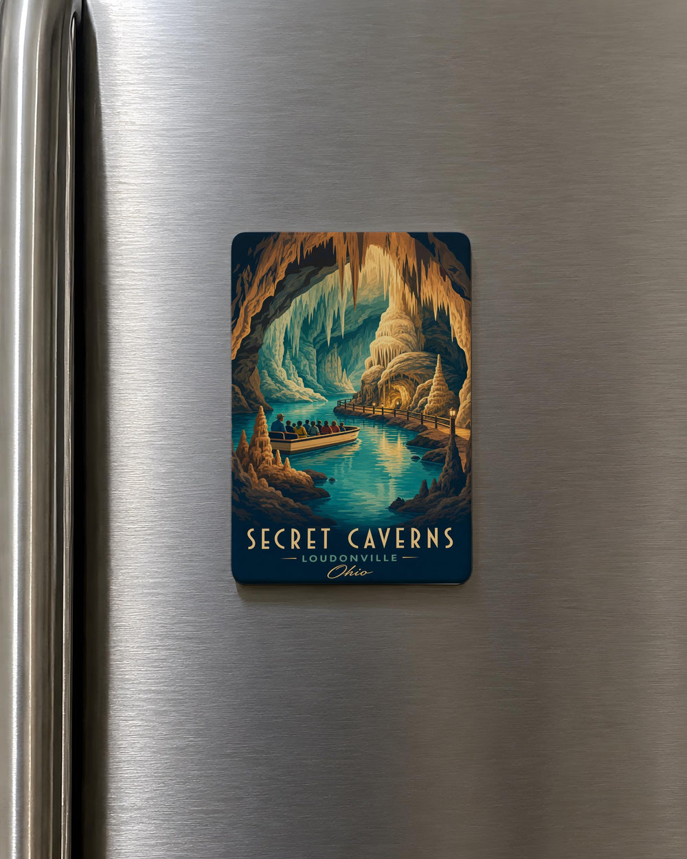 Secret Caverns Fridge Magnet, Underground Cave Passage, Hidden Cavern Tunnels, Subterranean Adventure Souvenir Magnet