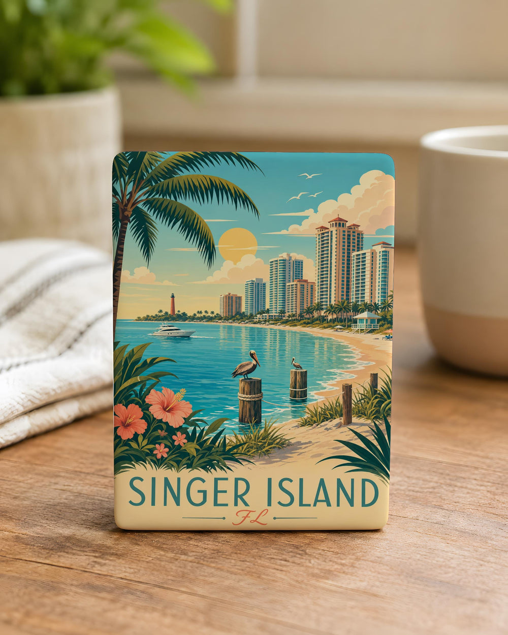 Singer Island Florida Fridge Magnet, Singer Island FL Souvenir Magnet, Palm Beach County Travel Gift, Beach Vacation Keepsake
