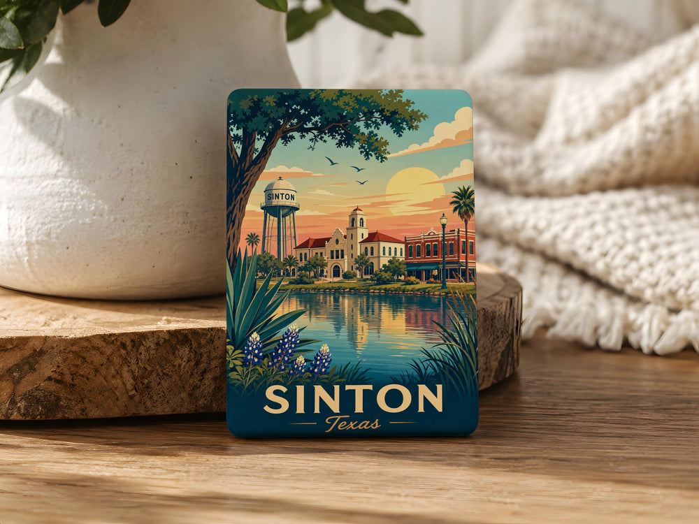 Sinton TX Fridge Magnet, Sinton Texas Souvenir Magnet, City Name Travel Keepsake Refrigerator Magnet Gift