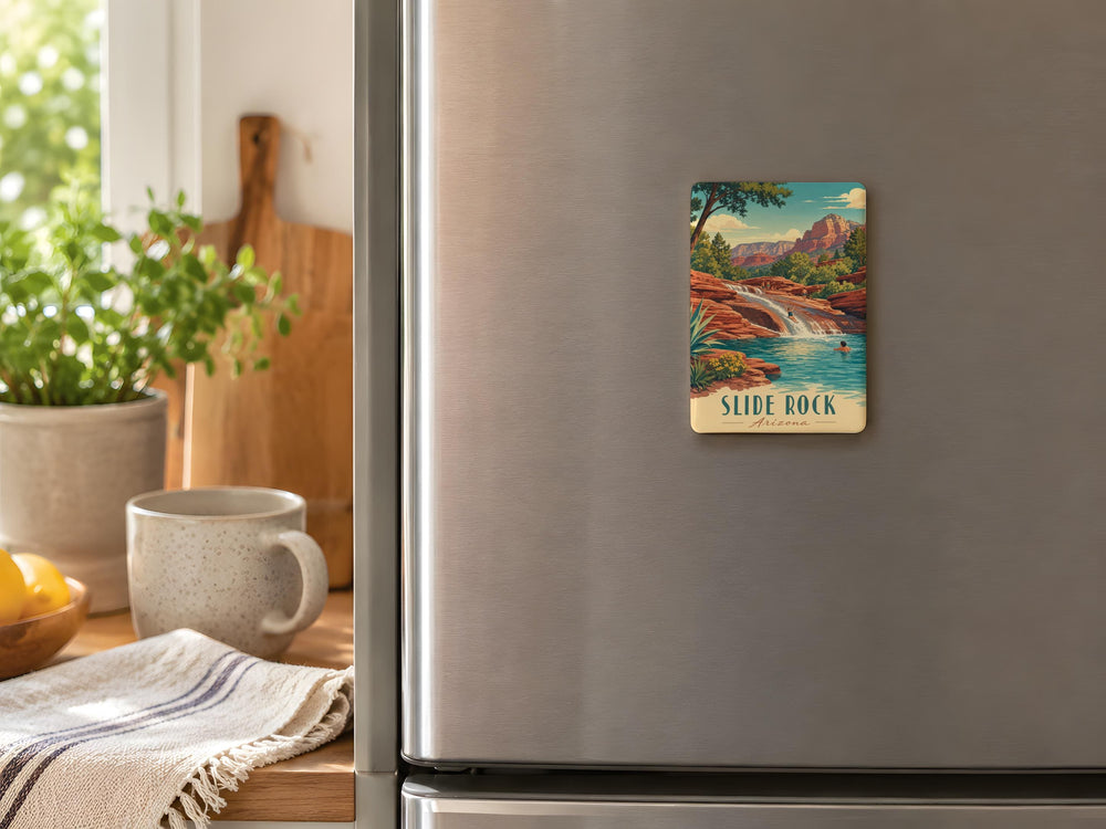 Slide Rock Fridge Magnet, Slide Rock State Park Souvenir Magnet, Arizona Travel Keepsake, Oak Creek Canyon Landmark Magnet