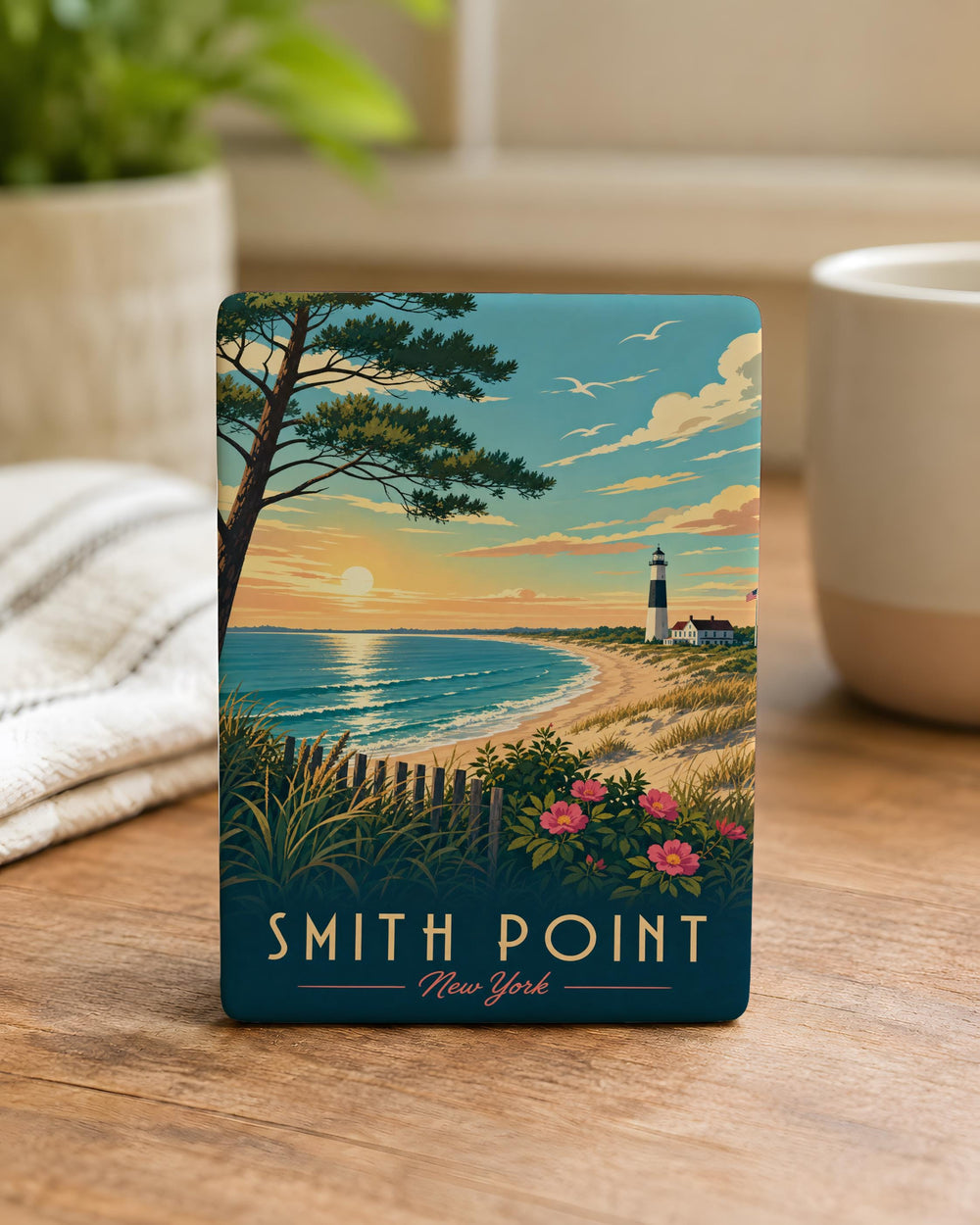 Smith Point Fridge Magnet, Smith Point Landmark Souvenir Magnet, Coastal Destination Travel Keepsake Magnet