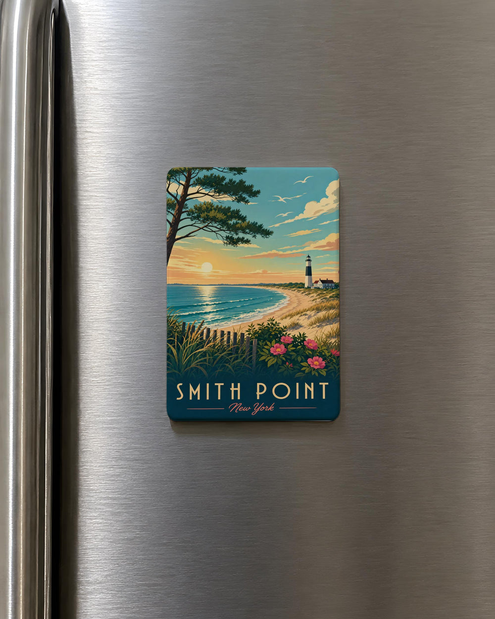 Smith Point Fridge Magnet, Smith Point Landmark Souvenir Magnet, Coastal Destination Travel Keepsake Magnet
