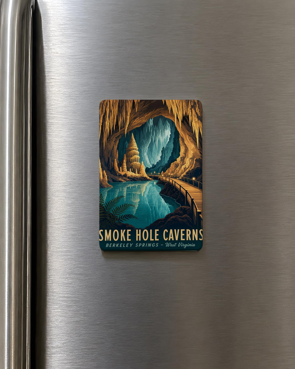 Smoke Hole Caverns Fridge Magnet, West Virginia Cave Souvenir, Underground Cavern Landmark Magnet, Speleology Gift