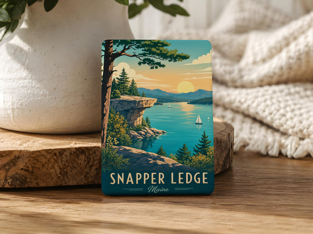 Snapper Ledge Fridge Magnet, Coastal Reef Ledge Scene, Ocean Fish Snapper Theme Kitchen Magnet, Sea Life Decor Magnet