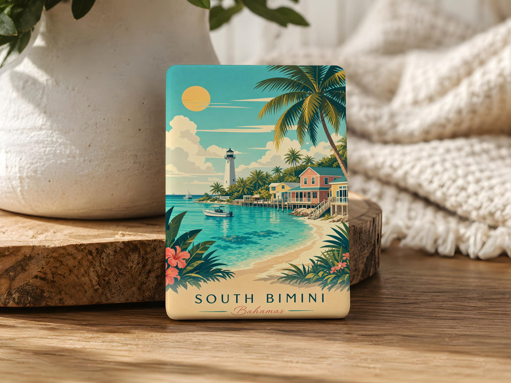 South Bimini Fridge Magnet, South Bimini Island Souvenir Magnet, Bahamas Travel Keepsake Magnet, Coastal Vacation Magnet