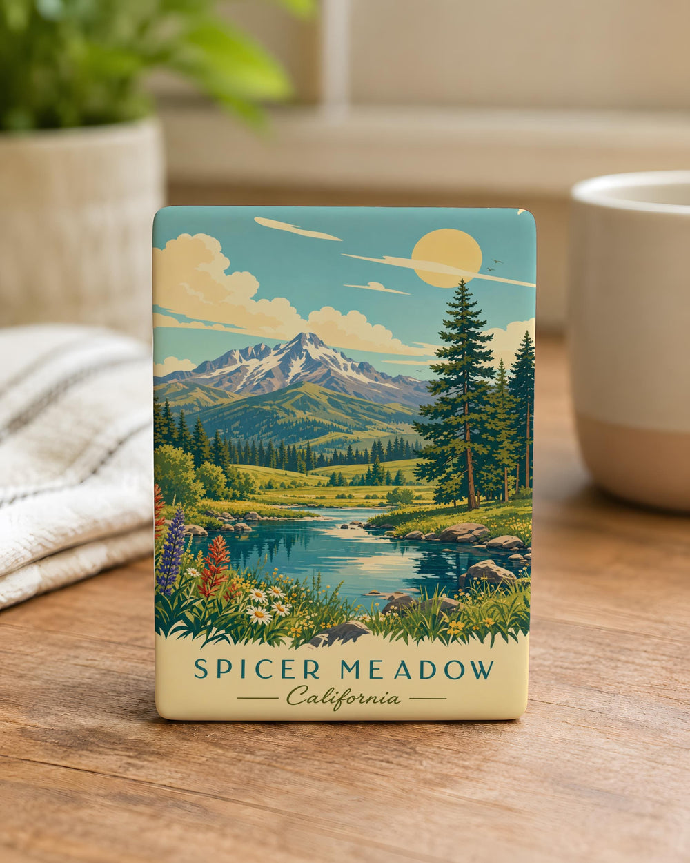 Spicer Meadow Fridge Magnet, Wildflower Meadow Landscape Souvenir Magnet, Nature Field Scenery Kitchen Decor Magnet