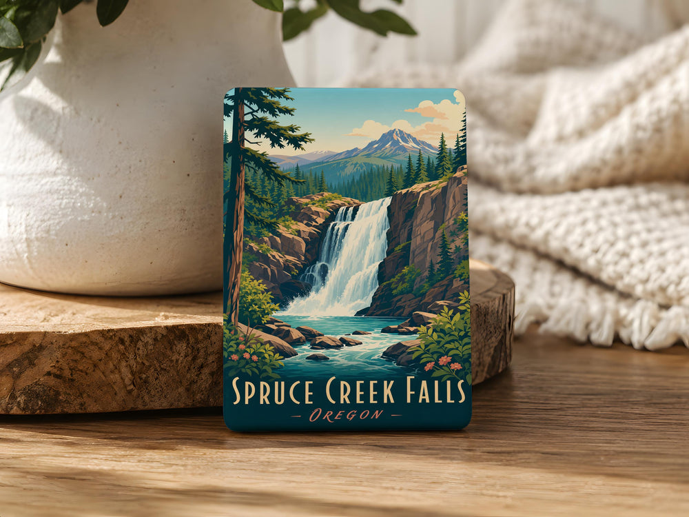Spruce Creek Falls Fridge Magnet, Waterfall Nature Souvenir Magnet, Scenic Hiking Travel Keepsake Magnet