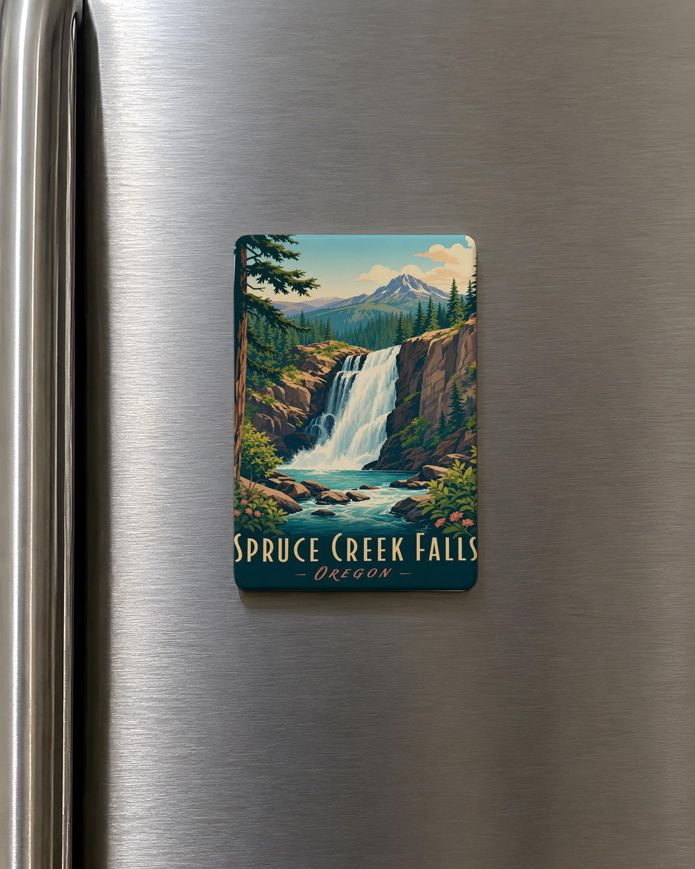 Spruce Creek Falls Fridge Magnet, Waterfall Nature Souvenir Magnet, Scenic Hiking Travel Keepsake Magnet