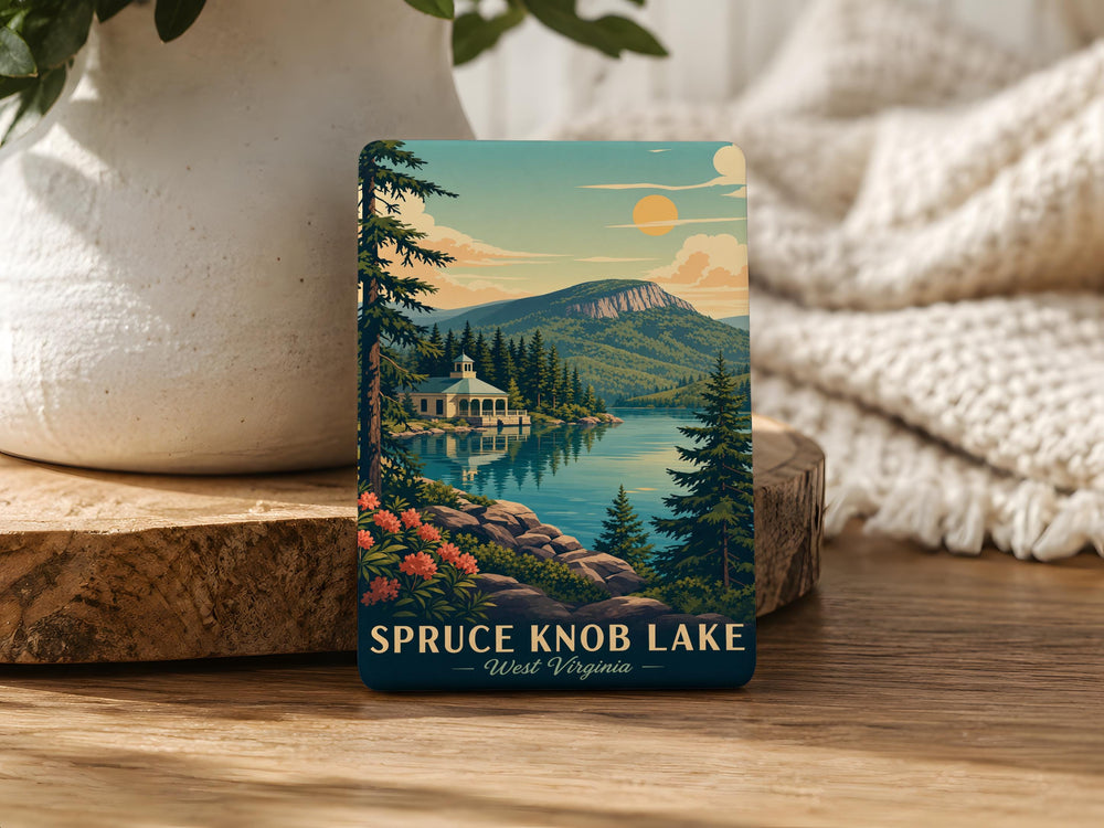 Spruce Knob Lake Fridge Magnet, West Virginia Lake Souvenir Magnet, Spruce Knob Lake WV Travel Gift Magnet