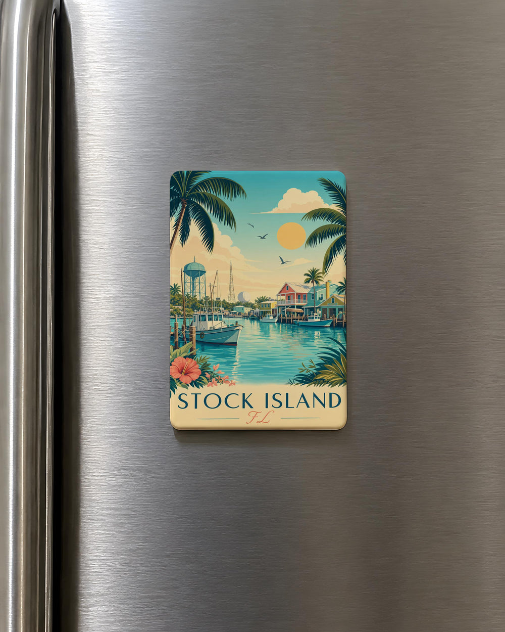 Stock Island Florida Fridge Magnet, Stock Island FL Souvenir Magnet, Florida Keys Travel Gift, Coastal Island Keepsake Magnet