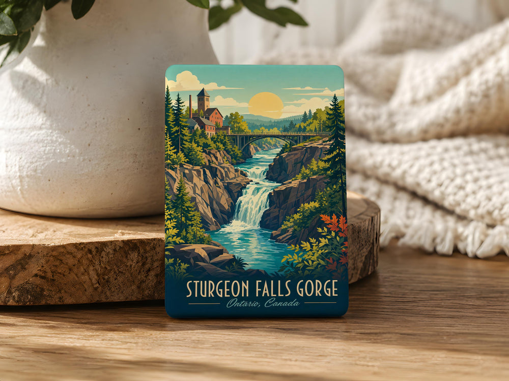 Sturgeon Falls Gorge Fridge Magnet, Scenic Waterfall Canyon Souvenir, Nature Travel Keepsake Magnet