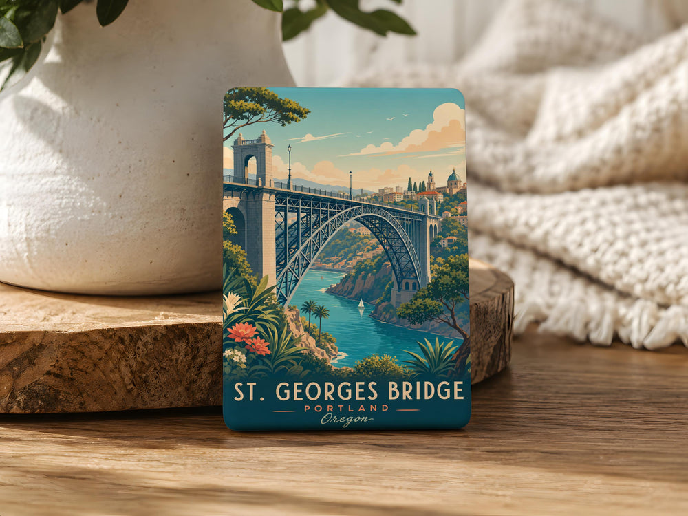 St Georges Bridge Fridge Magnet, St George’s Bridge Souvenir Magnet, Bridge Landmark Travel Gift, City Bridge Keepsake Magnet