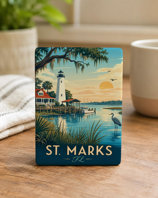 St. Marks Florida Fridge Magnet, St Marks FL Souvenir Magnet, Coastal Town Travel Gift, Florida Vacation Keepsake Magnet