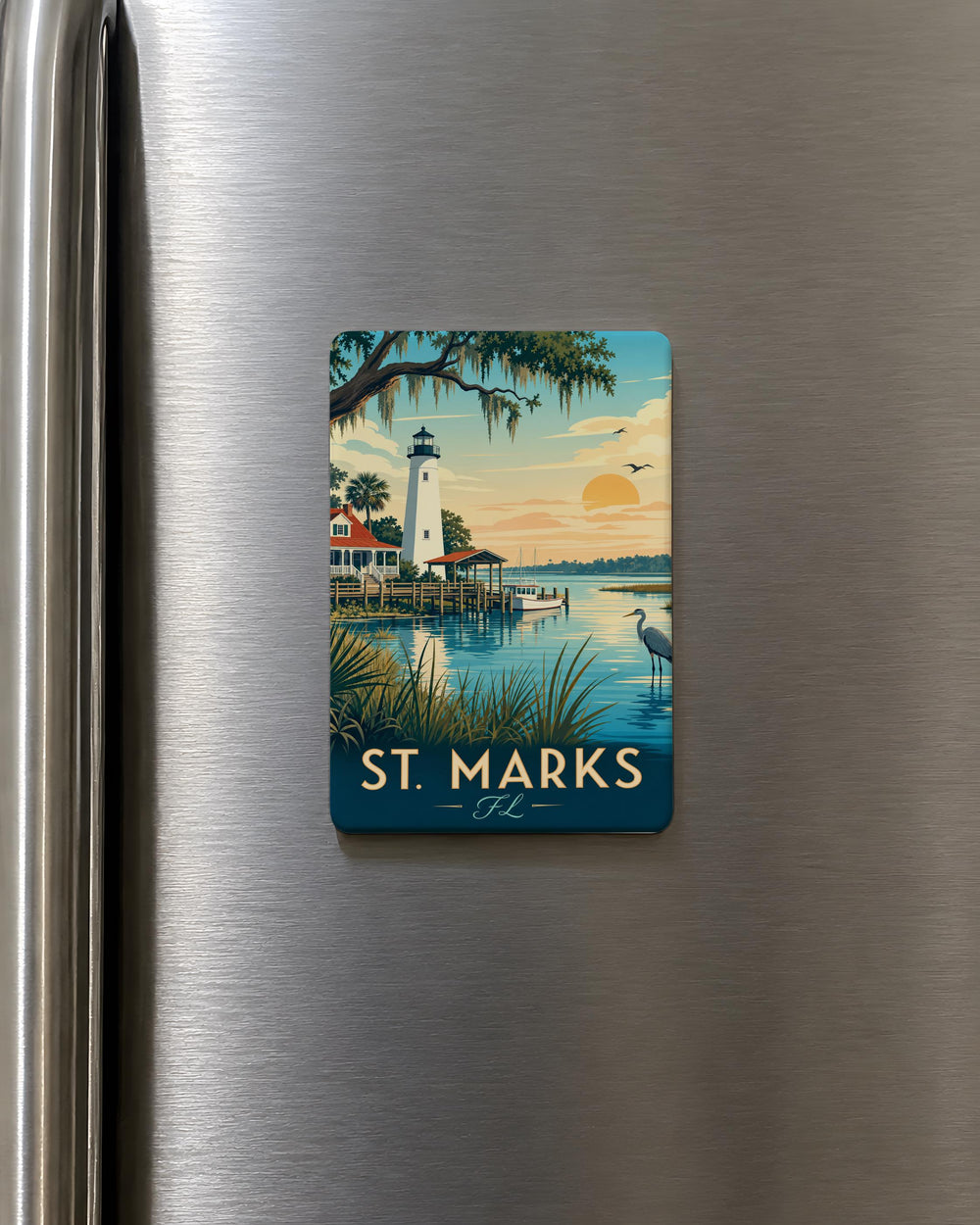 St. Marks Florida Fridge Magnet, St Marks FL Souvenir Magnet, Coastal Town Travel Gift, Florida Vacation Keepsake Magnet