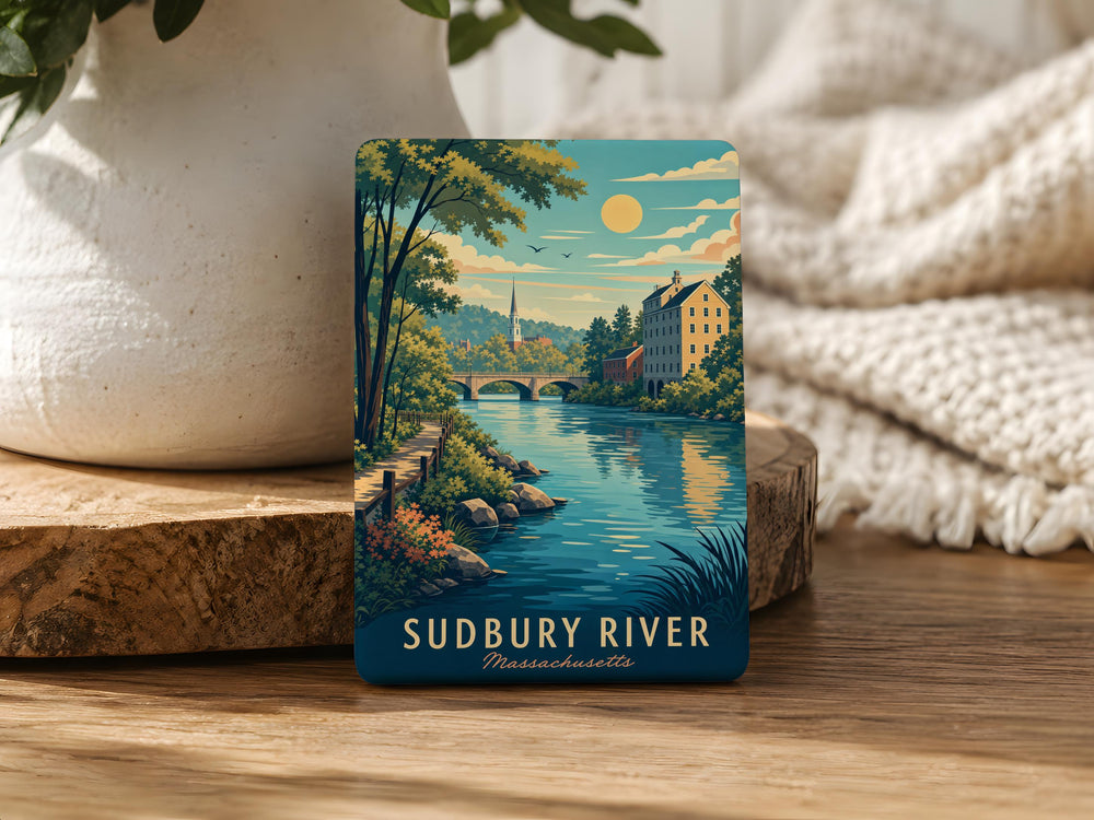Sudbury River Fridge Magnet, Massachusetts River Souvenir, Scenic Waterway Landmark Keepsake Gift