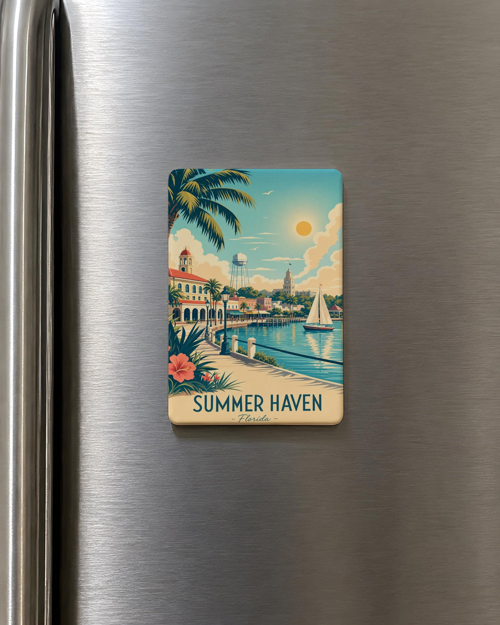 Summer Haven FL Fridge Magnet, Florida Beach Town Souvenir Magnet, Coastal Vacation Keepsake, Gulf Coast Travel Gift