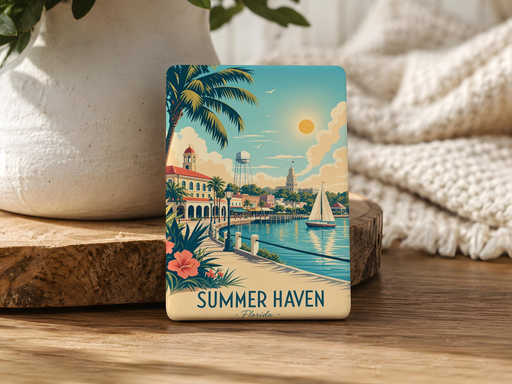 Summer Haven FL Fridge Magnet, Florida Beach Town Souvenir Magnet, Coastal Vacation Keepsake, Gulf Coast Travel Gift