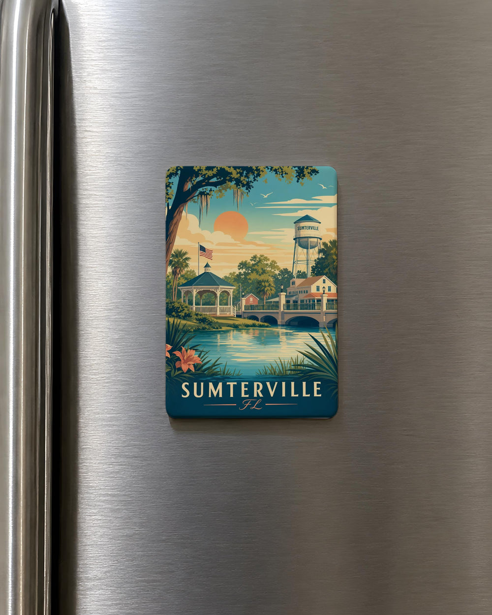Sumterville FL Fridge Magnet, Sumterville Florida Souvenir Magnet, Travel Gift, Hometown Keepsake, Lake County FL Magnet