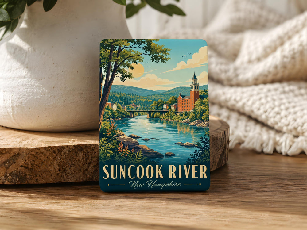 Suncook River Fridge Magnet, New Hampshire River Souvenir Magnet, Suncook NH Gift, River Lover Travel Keepsake Magnet