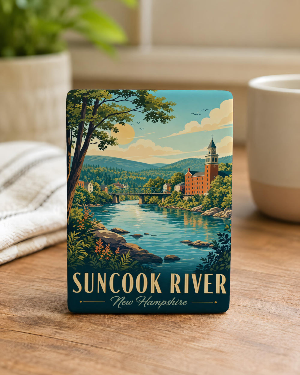 Suncook River Fridge Magnet, New Hampshire River Souvenir Magnet, Suncook NH Gift, River Lover Travel Keepsake Magnet