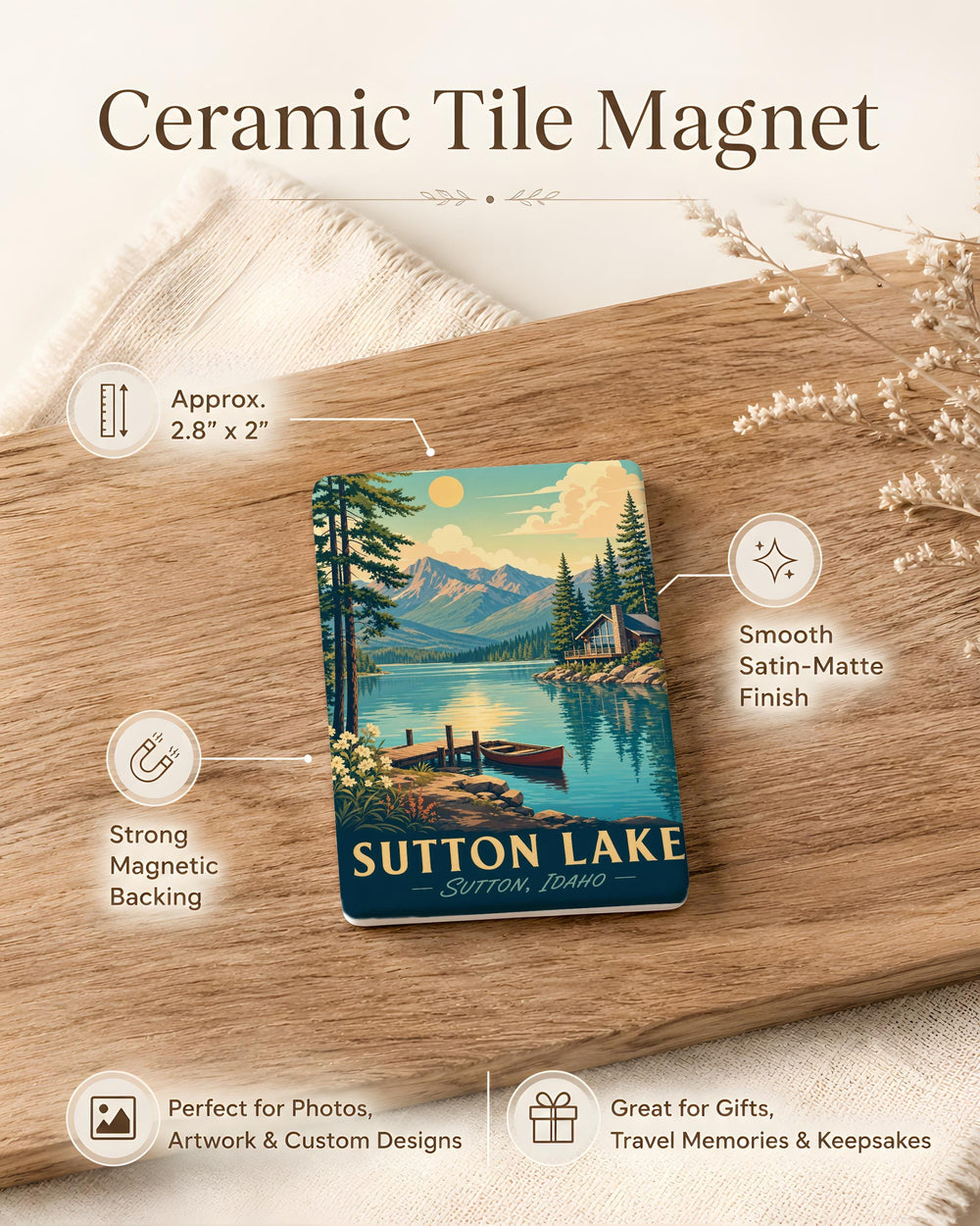 Sutton Lake Fridge Magnet, Sutton Lake Souvenir Magnet, Lake Lover Gift, Oregon Lake Magnet, Travel Keepsake Magnet