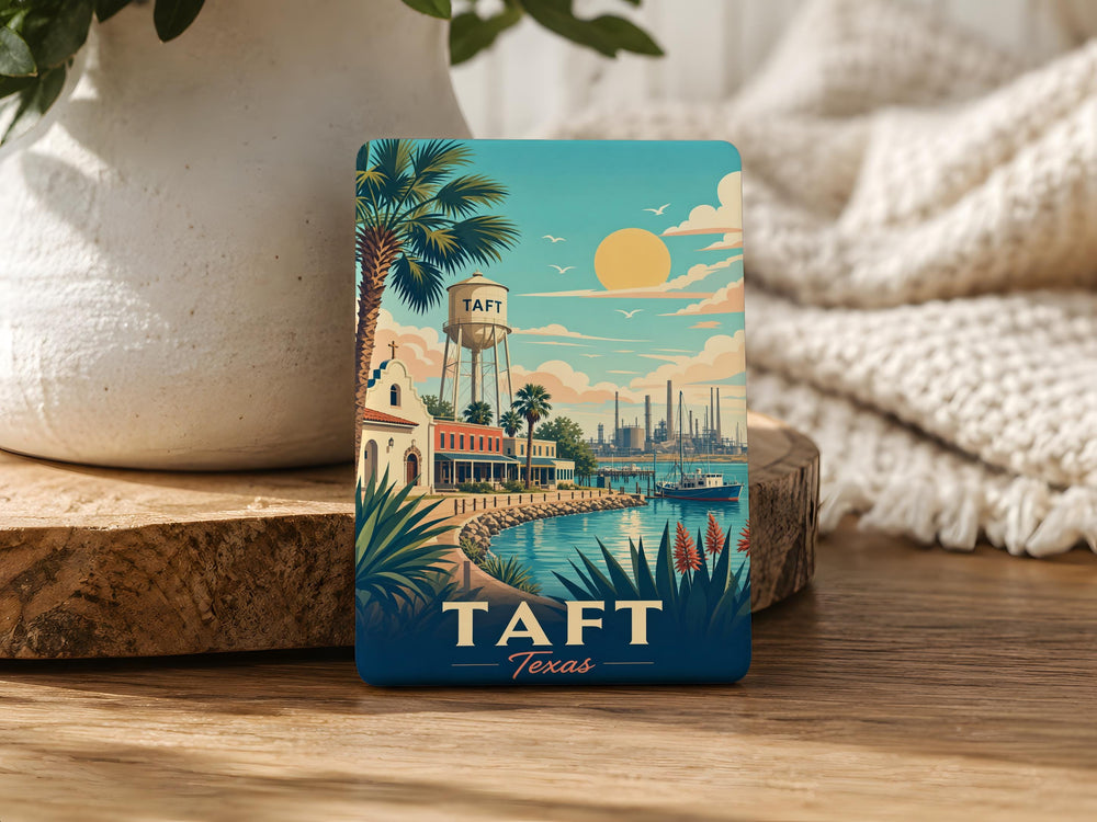 Taft TX Fridge Magnet, Taft Texas Souvenir Magnet, Coastal Bend Travel Keepsake, Texas Town Gift, Taft TX Landmark Magnet