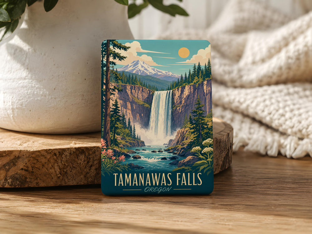 Tamanawas Falls Fridge Magnet, Oregon Waterfall Souvenir Magnet, Mt Hood National Forest Travel Keepsake Magnet