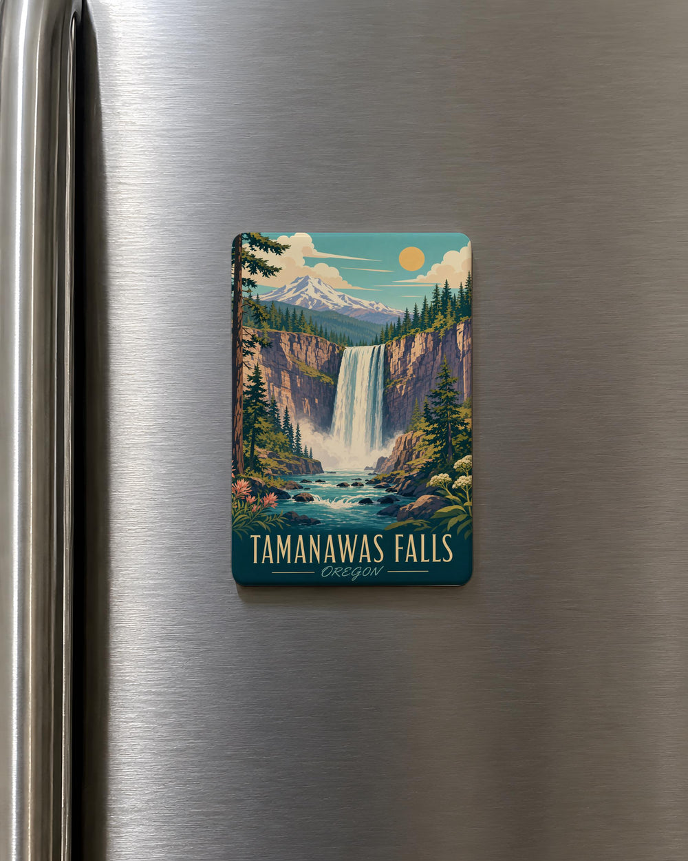 Tamanawas Falls Fridge Magnet, Oregon Waterfall Souvenir Magnet, Mt Hood National Forest Travel Keepsake Magnet