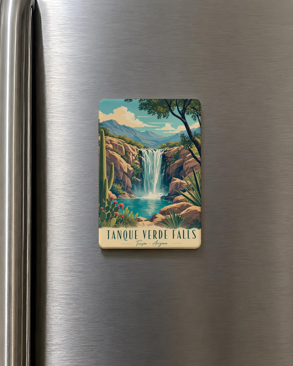 Tanque Verde Falls Fridge Magnet, Arizona Waterfall Souvenir Magnet, Tucson Nature Travel Keepsake Magnet