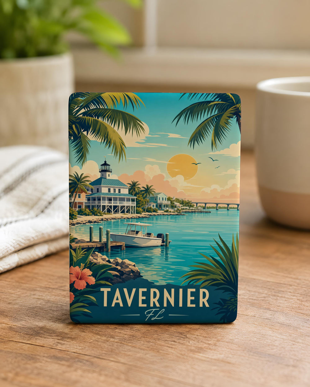 Tavernier Florida Fridge Magnet, Upper Keys Souvenir Magnet, Florida Keys Travel Gift, Coastal Town Keepsake Magnet