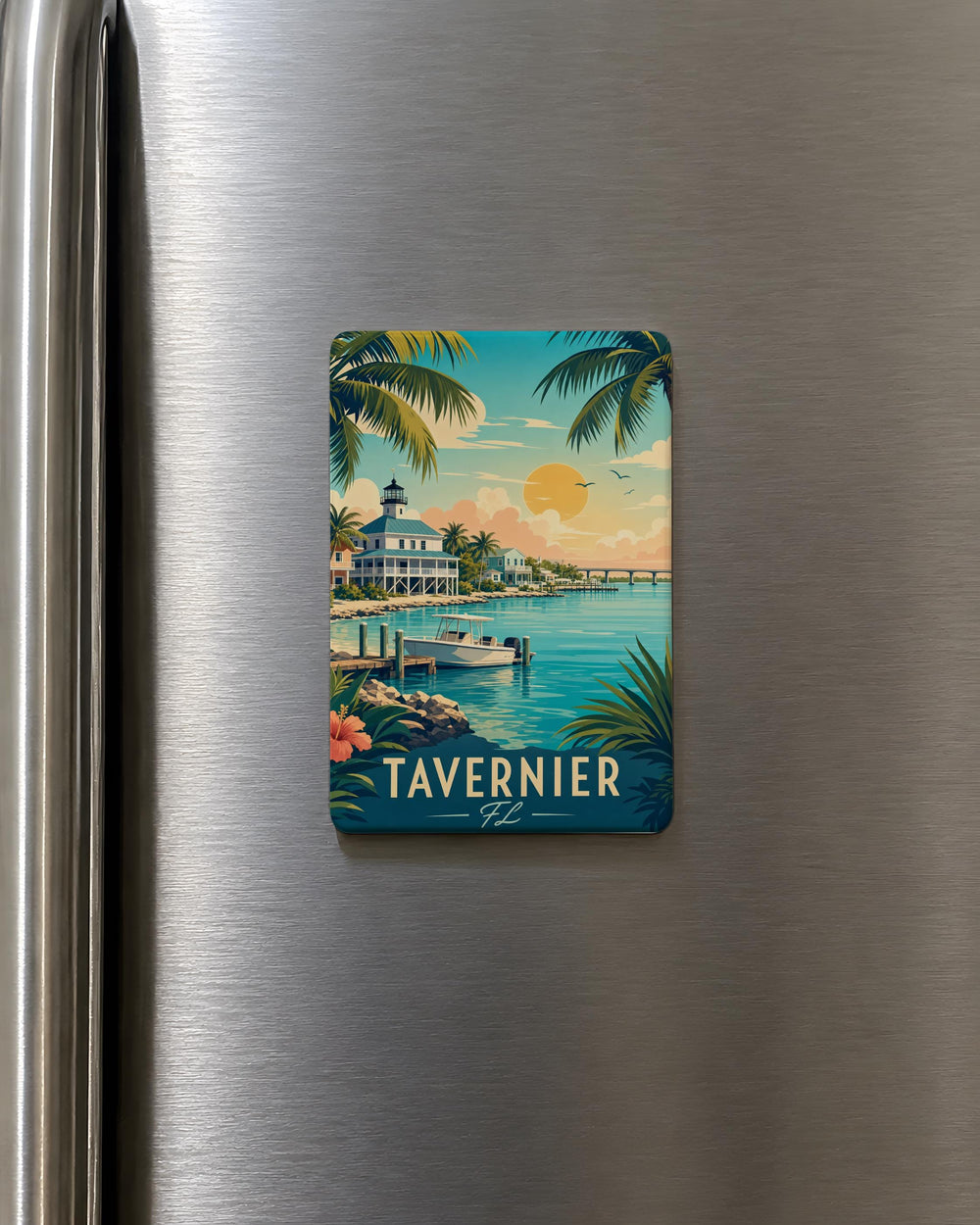Tavernier Florida Fridge Magnet, Upper Keys Souvenir Magnet, Florida Keys Travel Gift, Coastal Town Keepsake Magnet
