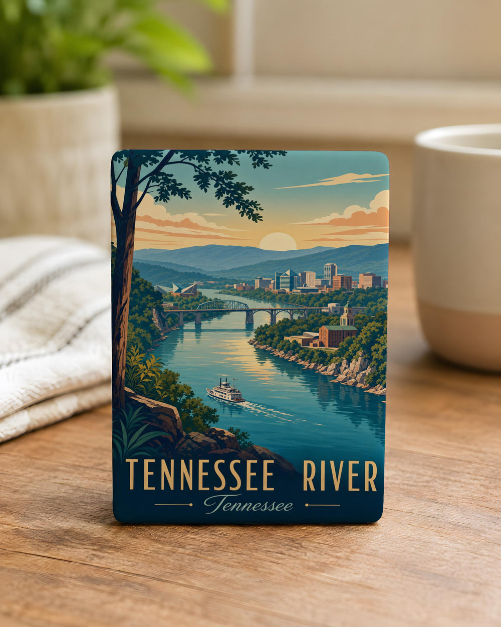 Tennessee River Fridge Magnet, Tennessee Waterway Souvenir Magnet, River Landscape Travel Gift, River Lover Kitchen Decor