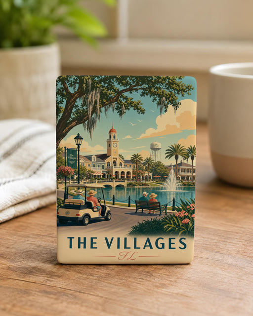 The Villages Florida Fridge Magnet, The Villages FL Souvenir Magnet, Florida Travel Gift, Lake County Keepsake Magnet