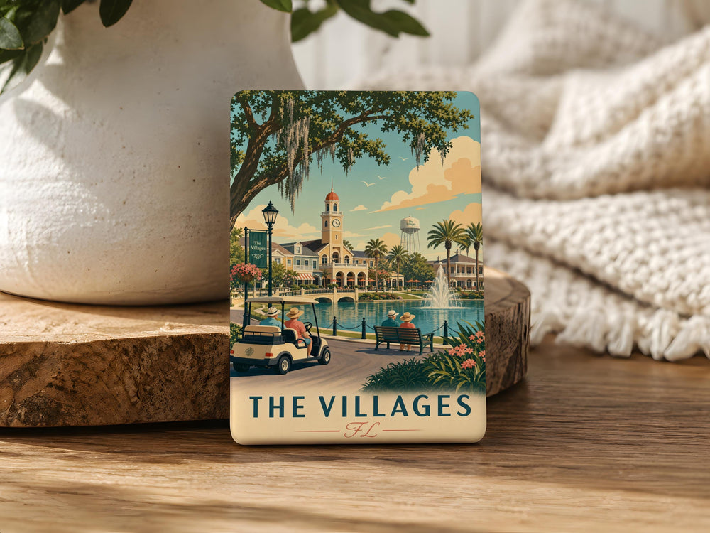 The Villages Florida Fridge Magnet, The Villages FL Souvenir Magnet, Florida Travel Gift, Lake County Keepsake Magnet