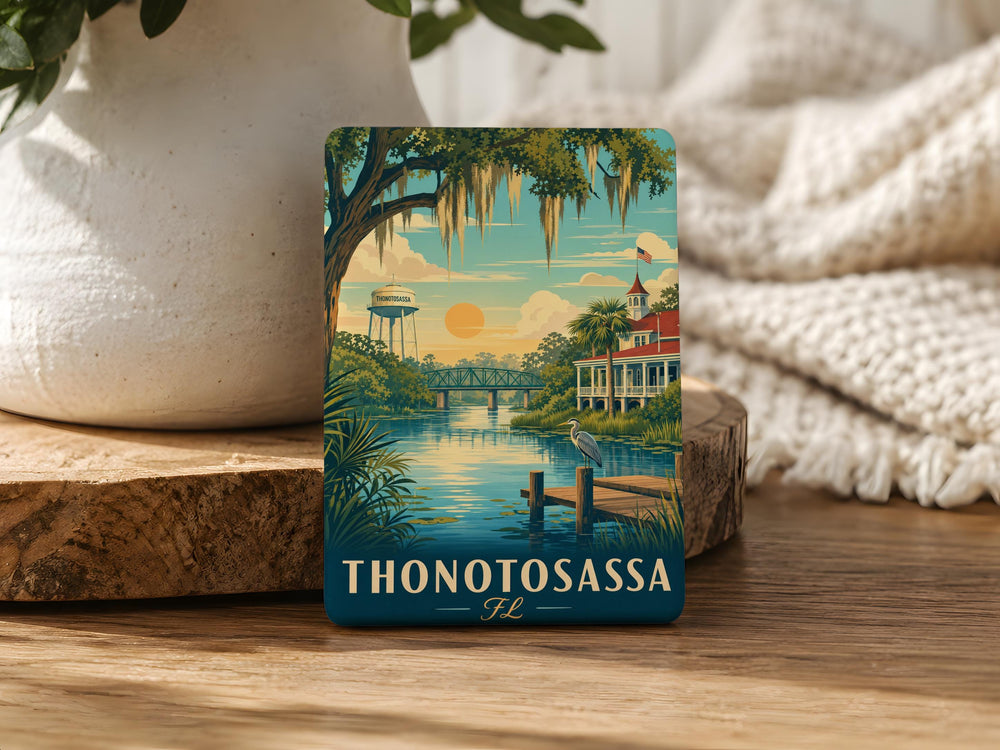 Thonotosassa FL Fridge Magnet, Florida Town Souvenir Magnet, Thonotosassa Florida Travel Keepsake Gift