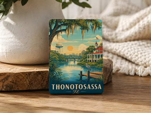 Thonotosassa FL Fridge Magnet, Florida Town Souvenir Magnet, Thonotosassa Florida Travel Keepsake Gift