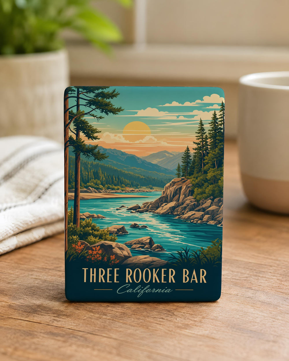 Three Rooker Bar Fridge Magnet, Bar Sign Souvenir Magnet, Pub Decor Magnet, Tavern Gift, Drink Lovers Kitchen Magnet