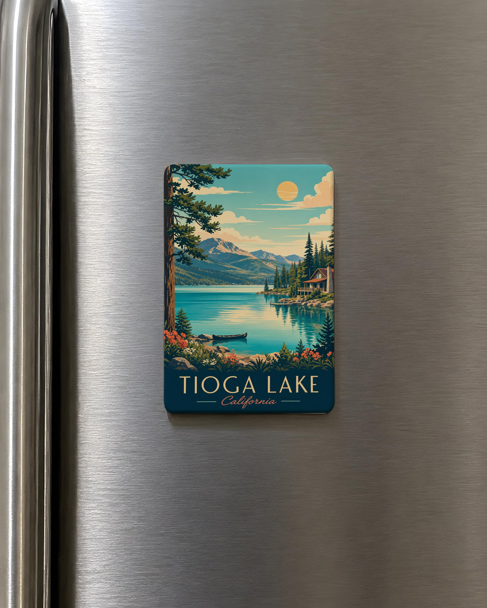 Tioga Lake Fridge Magnet, Yosemite National Park Souvenir Magnet, California Mountain Lake Travel Gift