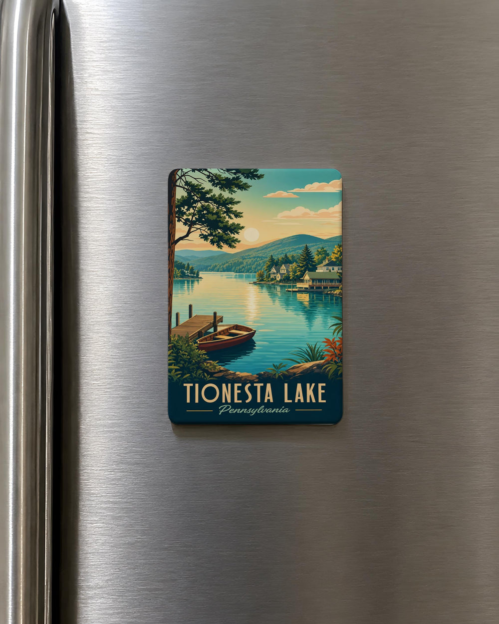 Tionesta Lake Fridge Magnet, Pennsylvania Lake Souvenir, Scenic Nature Travel Keepsake Magnet