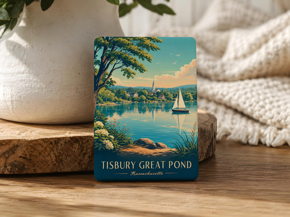 Tisbury Great Pond Fridge Magnet, Martha’s Vineyard Massachusetts Lake Landmark Souvenir Magnet