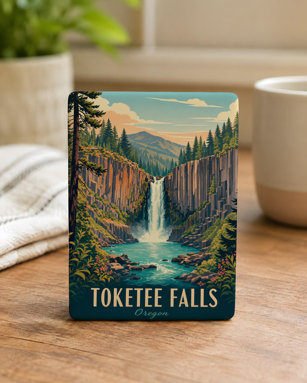 Toketee Falls Fridge Magnet, Oregon Waterfall Souvenir Magnet, Umpqua National Forest Travel Keepsake Magnet