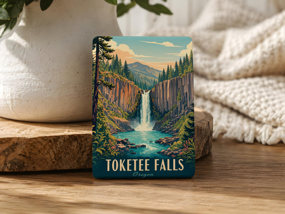 Toketee Falls Fridge Magnet, Oregon Waterfall Souvenir Magnet, Umpqua National Forest Travel Keepsake Magnet
