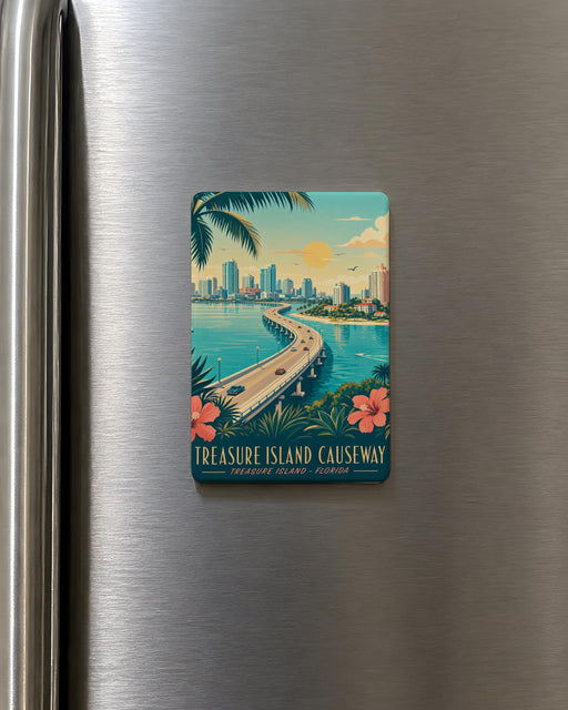 Treasure Island Causeway Fridge Magnet, San Francisco Bay Bridge Landmark Souvenir Magnet, California Travel Keepsake Gift