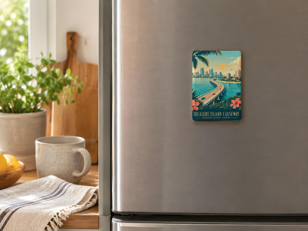 Treasure Island Causeway Fridge Magnet, San Francisco Bay Bridge Landmark Souvenir Magnet, California Travel Keepsake Gift