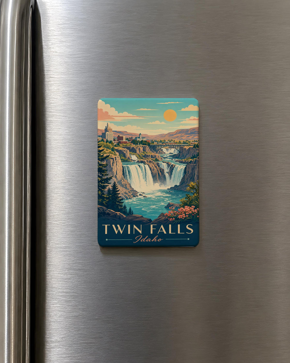 Twin Falls Idaho Fridge Magnet, Snake River Canyon Souvenir, Shoshone Falls Landmark Magnet, Idaho Travel Gift